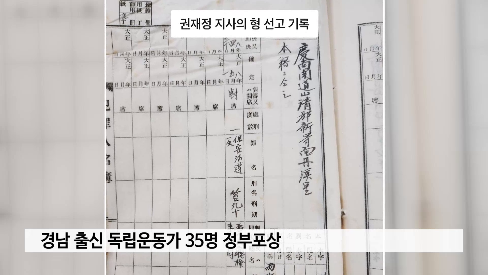 경남 출신 독립운동가 35명 정부포상 사진