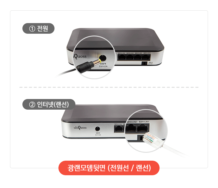 전원, 인터넷랜선 분리 이미지
